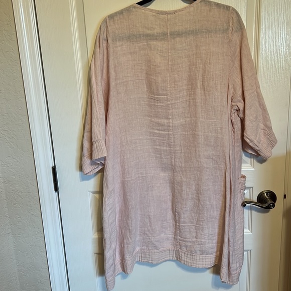 Italian Linen Tunic 100% Sz 1X - Picture 7 of 11